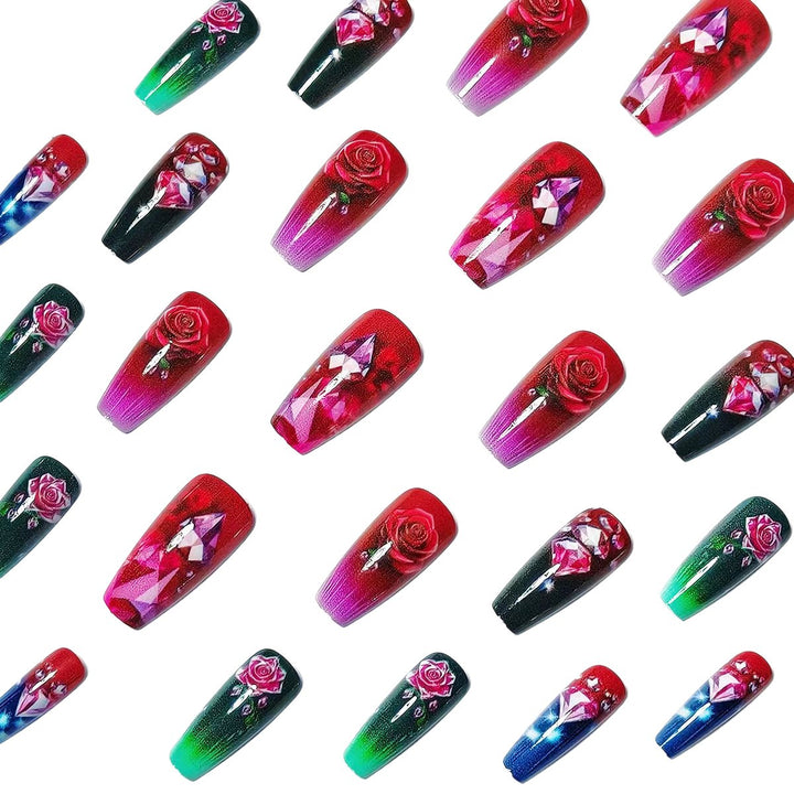 Floral Embellished Nail Art Kalsten