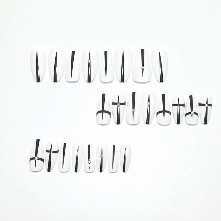 Artificial nails with modern geometric design Kalsten