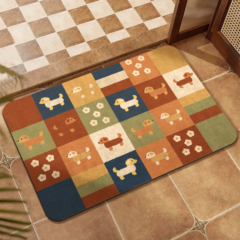 Colorful Patchwork Design Floor Mat Kalsten