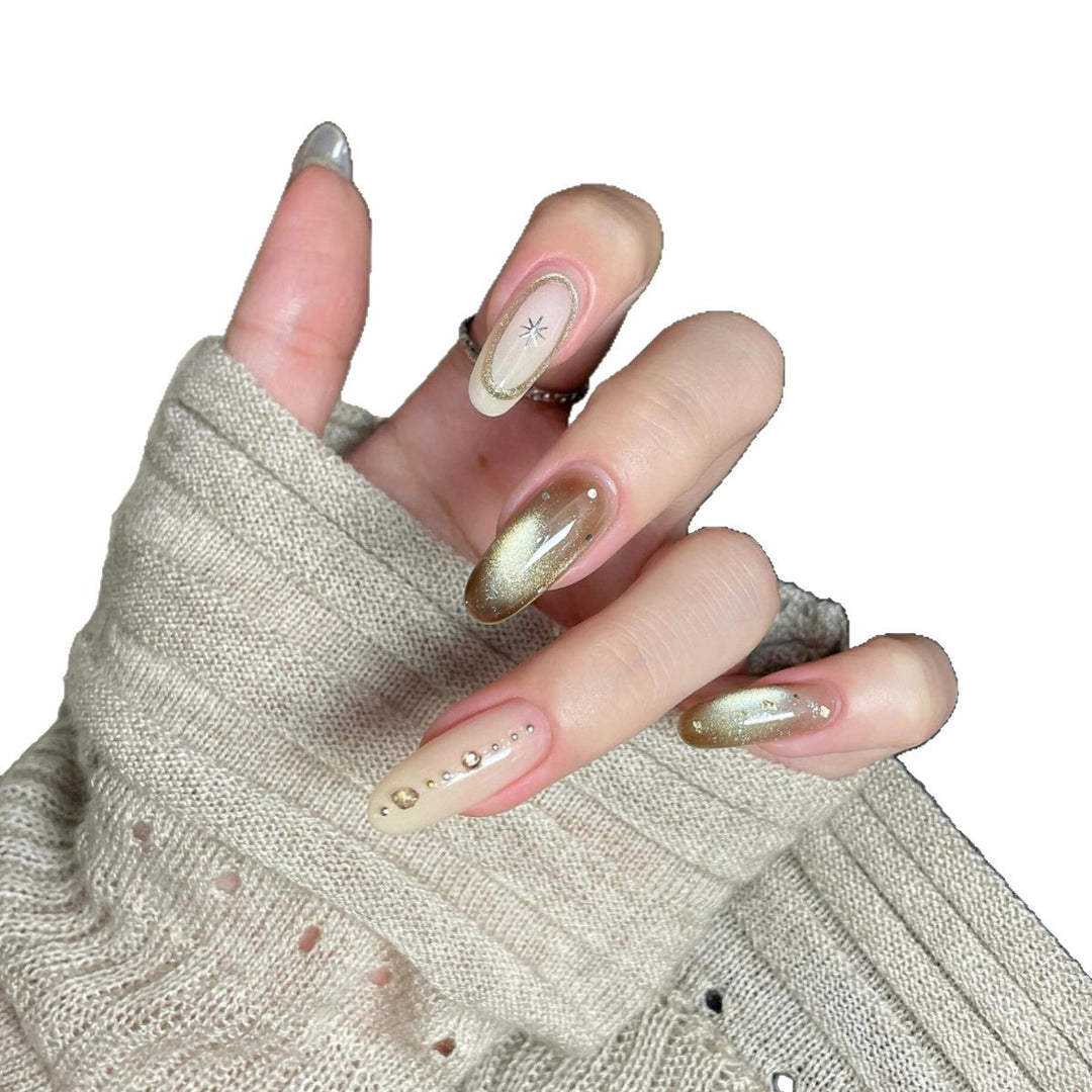 Artificial nails with glitter and star design Kalsten