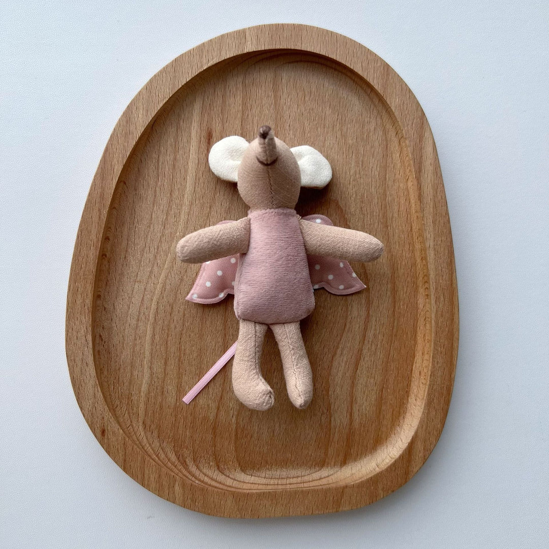 Handcrafted Cotton Plush Mouse Doll with Crocheted Dress