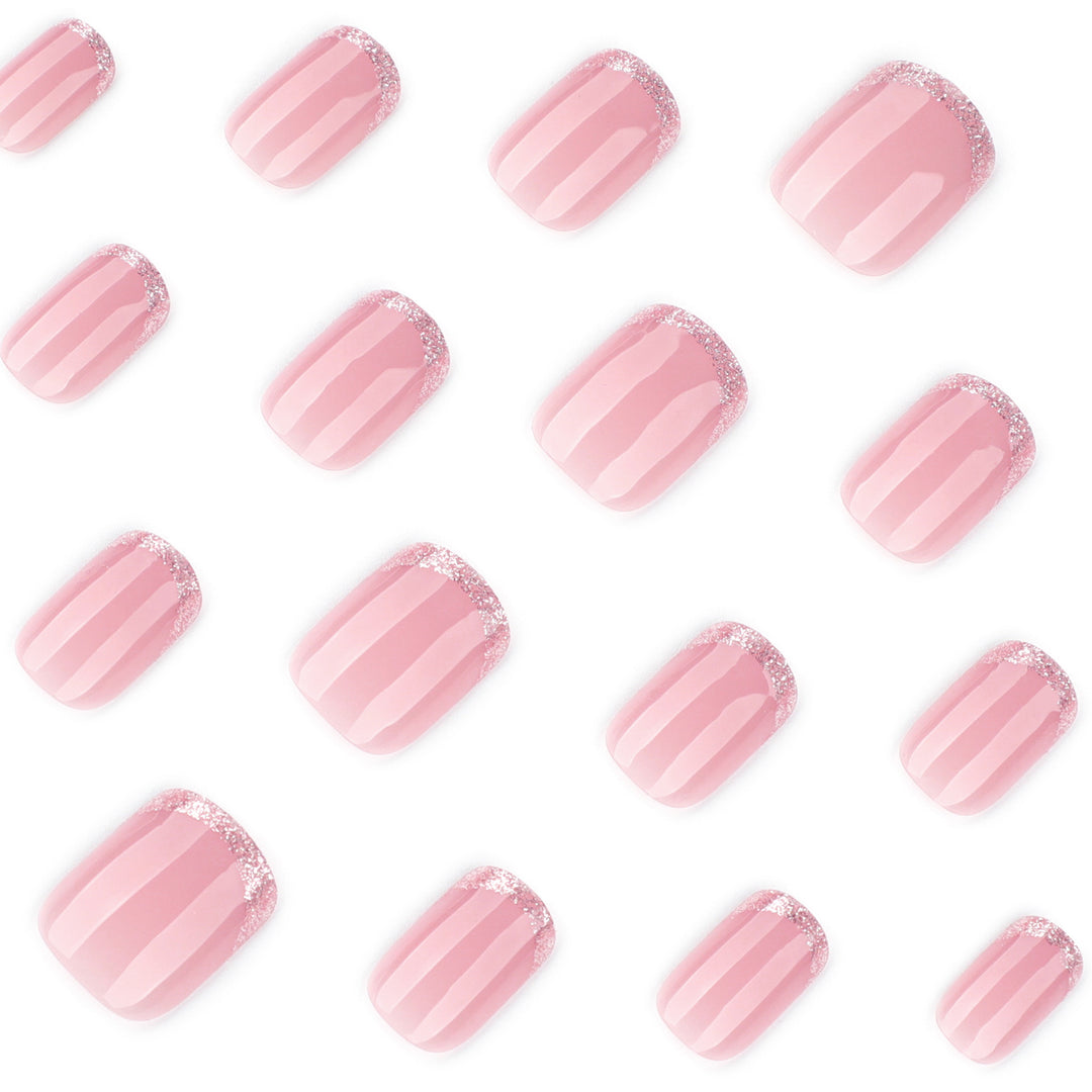 Glamorous nail extensions with glitter finish Kalsten