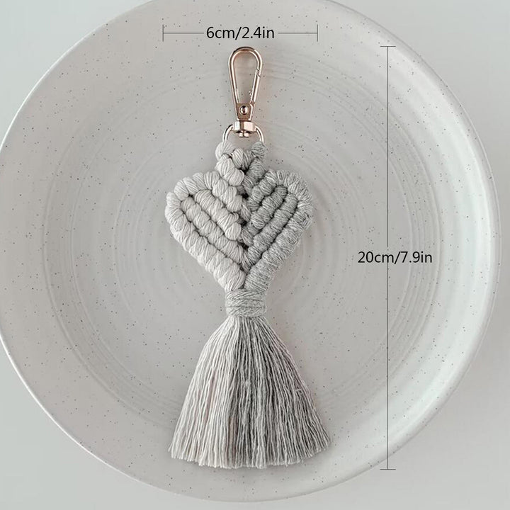 Macrame Heart Keychain Holder Kalsten