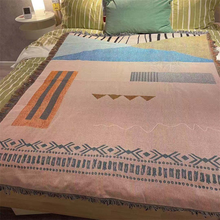 Geometric Patterned Art Throw Blanket