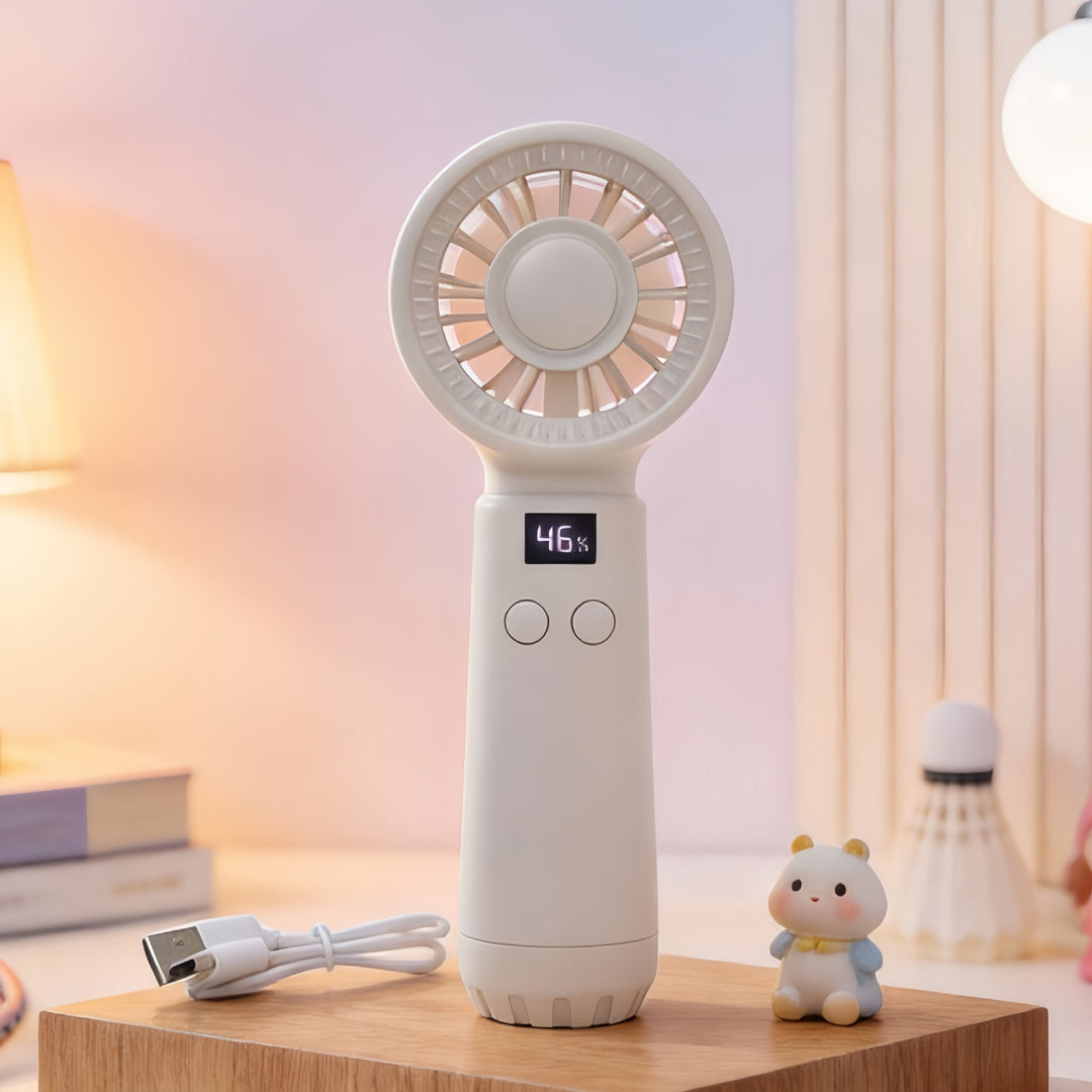 Ladies portable mini fan with digital speed display Kalsten