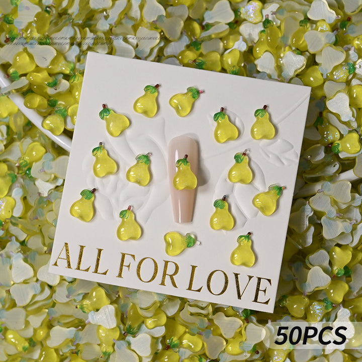 3D Fruit-Themed Nail Art Charms Set