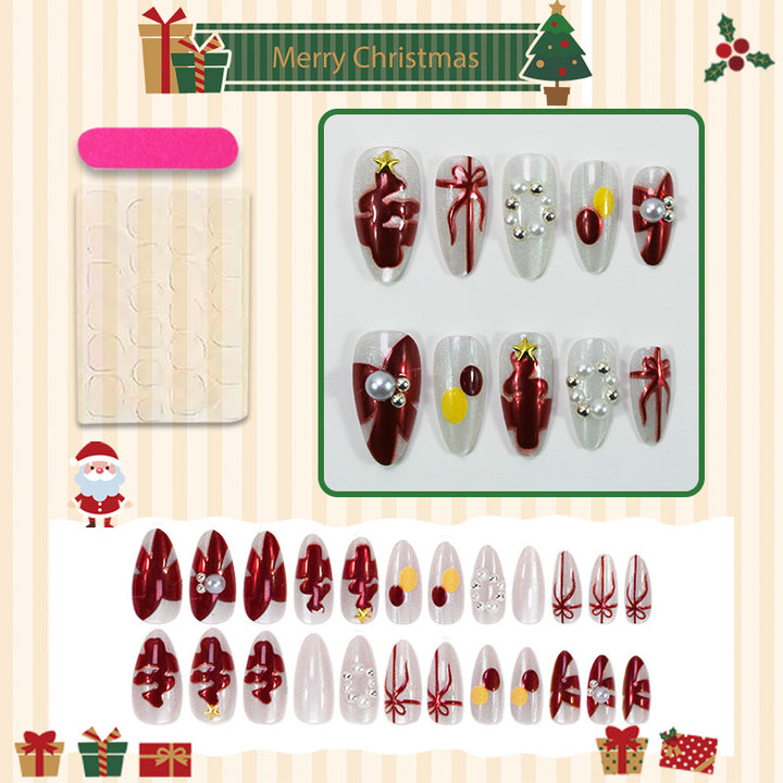 Artificial nail set with festive Christmas designs Kalsten