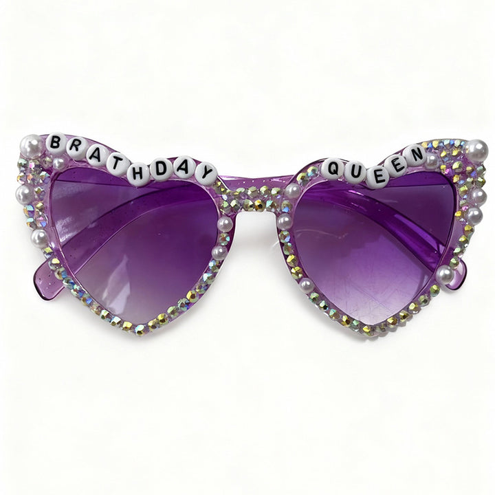 Decorative Rhinestone-Embellished Heart Sunglasses Kalsten