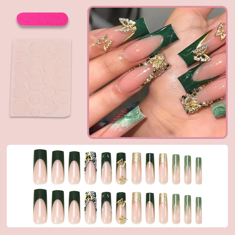 Art nail set with glittering accents and floral design Kalsten