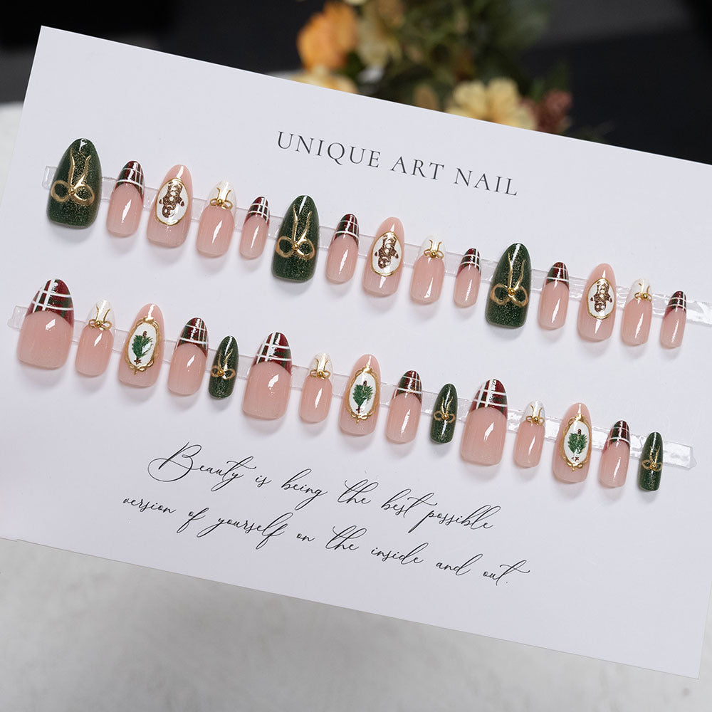 Festive Themed Press-On Nail Art