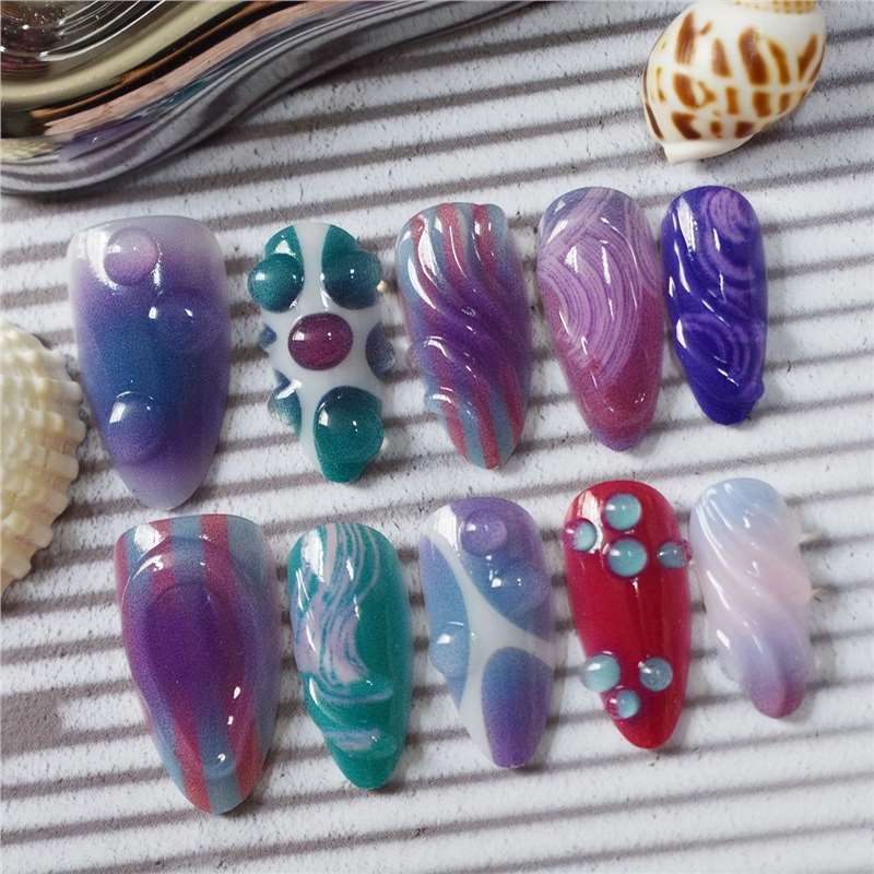 Artistic Cartoon-Themed Press-On Nail Art Set Kalsten