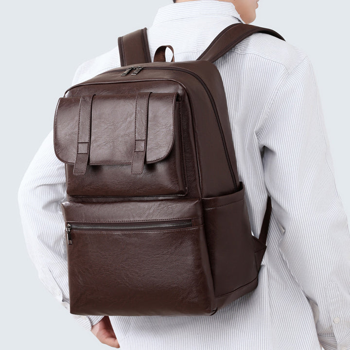 Multi-Functional Leather Laptop Backpack