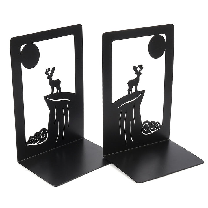 Artistic Deer-Themed Metal Bookends