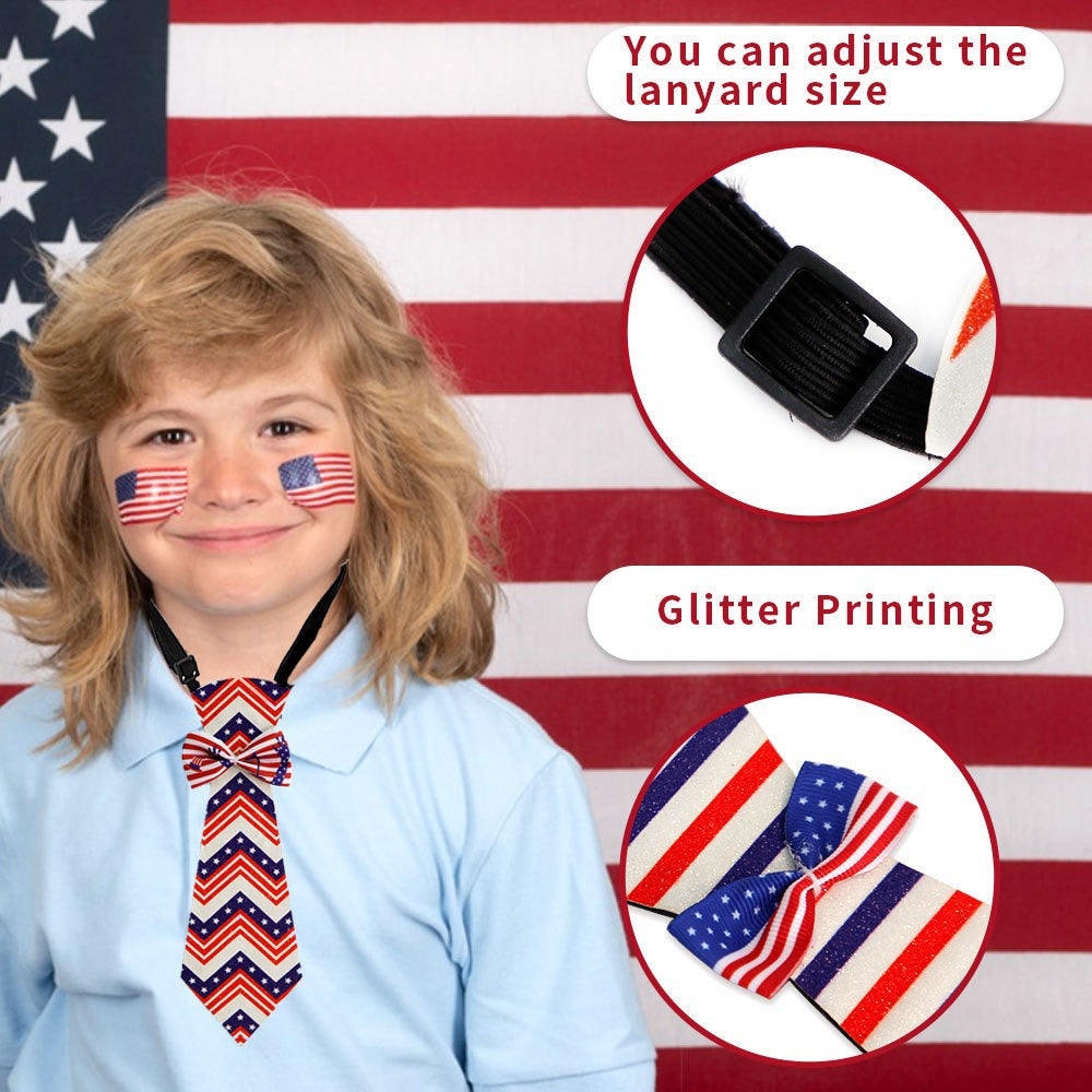 Unisex nan patriotic striped pet necktie with adjustable elastic collar Kalsten