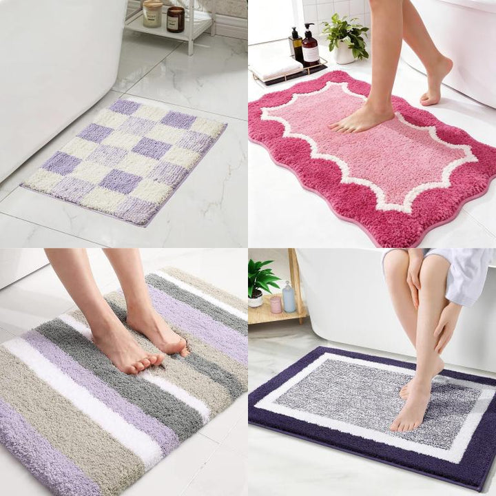 Soft Plush Checkered Bath Mat Kalsten