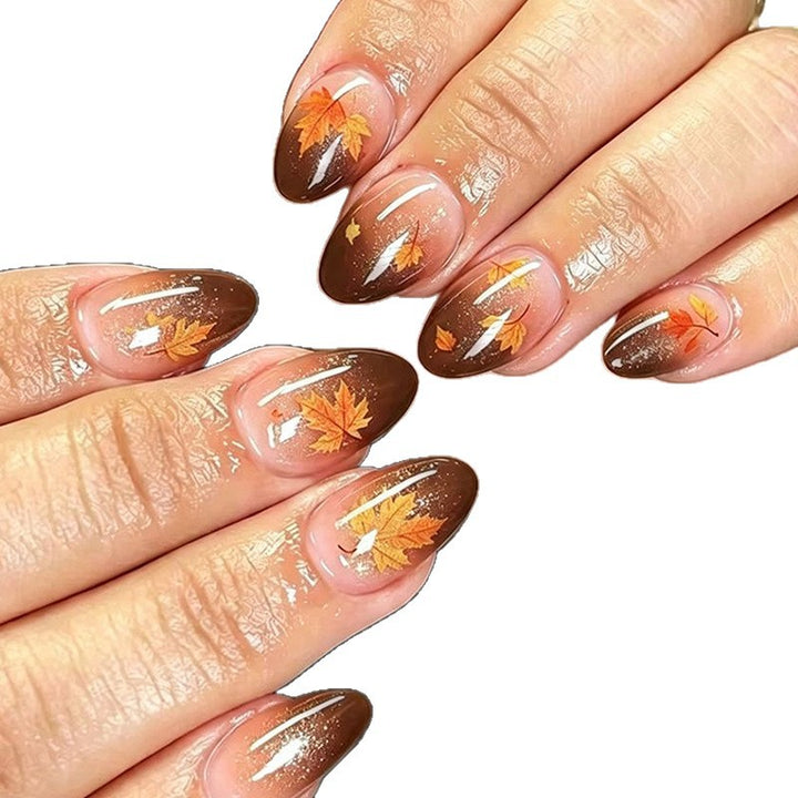 Autumn-Themed Acrylic Nail Art Enhancements Kalsten