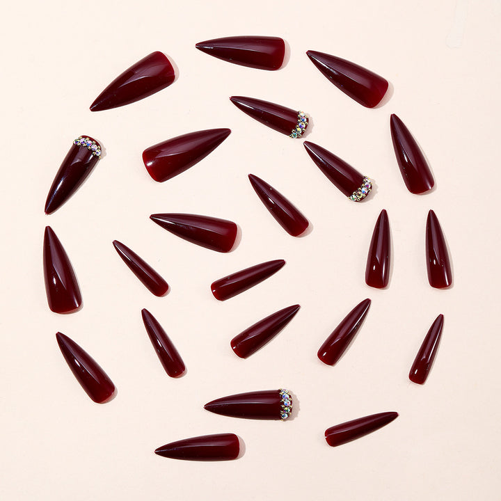 Elegant Stiletto Nail Art Extensions with Glitter Accents Kalsten