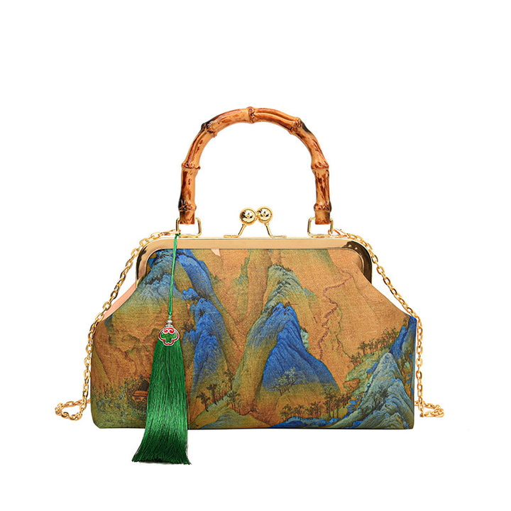 Vintage Art-Inspired Handbag