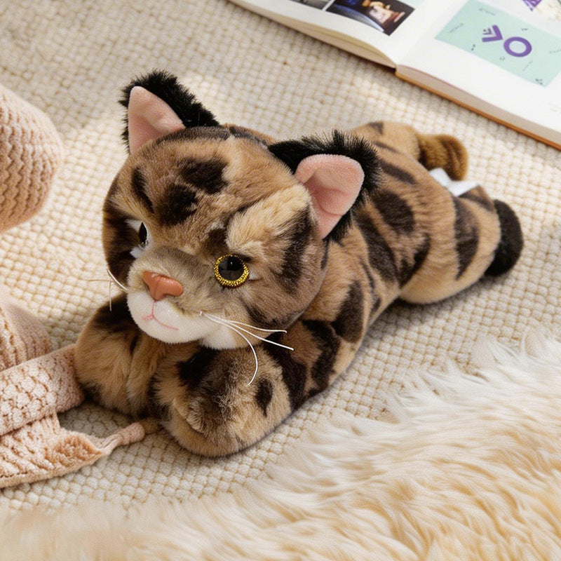 Lifelike Stretching Cat Plush Floor Cuddle Pillow Kalsten