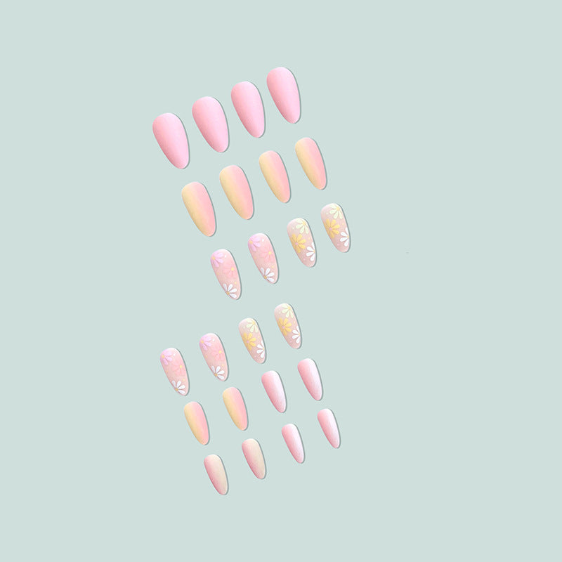 Artistic nail extensions with floral pattern Kalsten