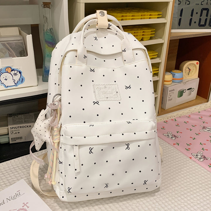 Stylish Dot-Printed Backpack Kalsten