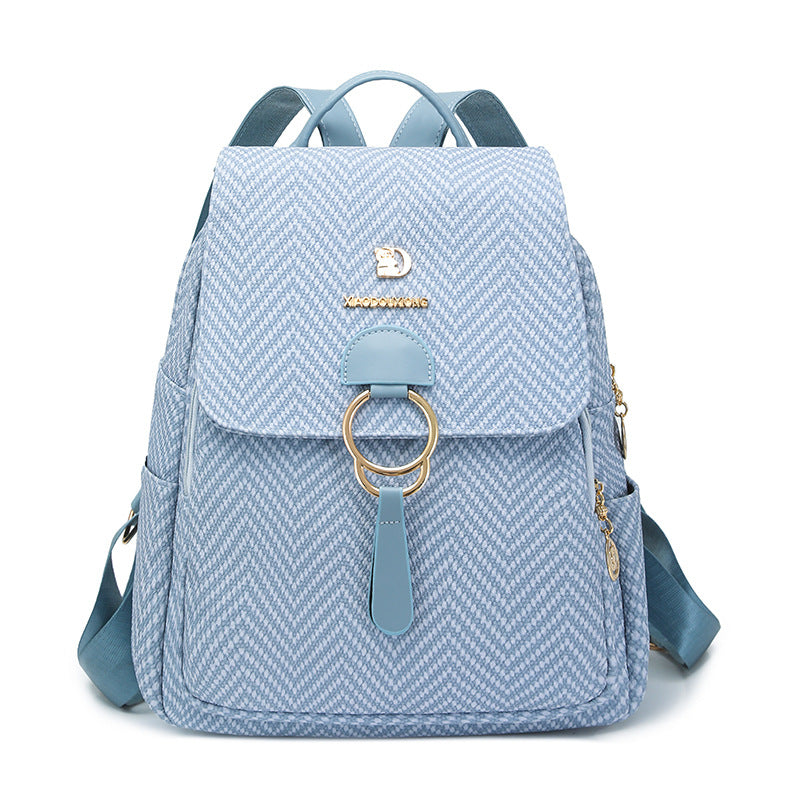 Multi-Compartment Herringbone Fashion Backpack Kalsten