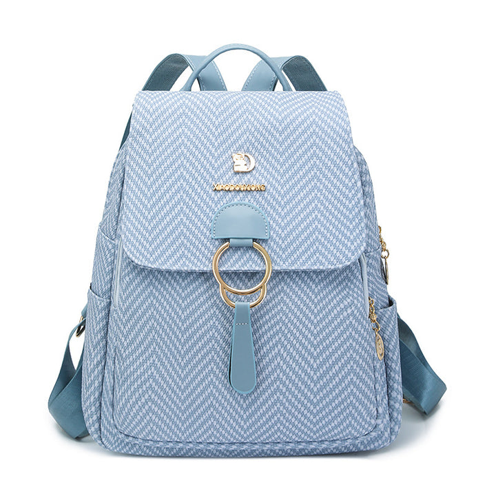 Multi-Compartment Herringbone Fashion Backpack Kalsten