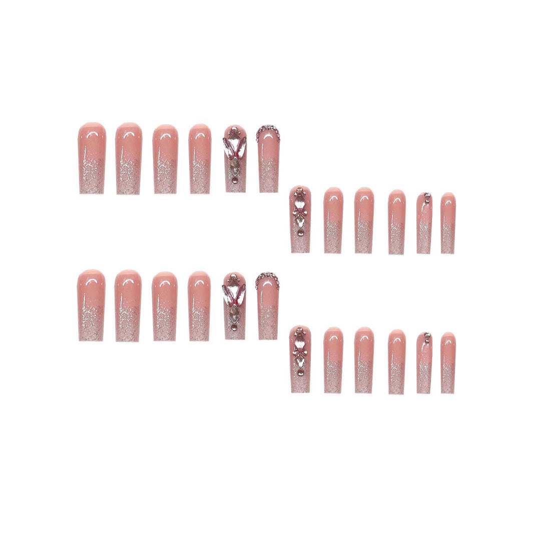 Glamorous Crystal-Embellished Press-On Nail Extensions Kalsten