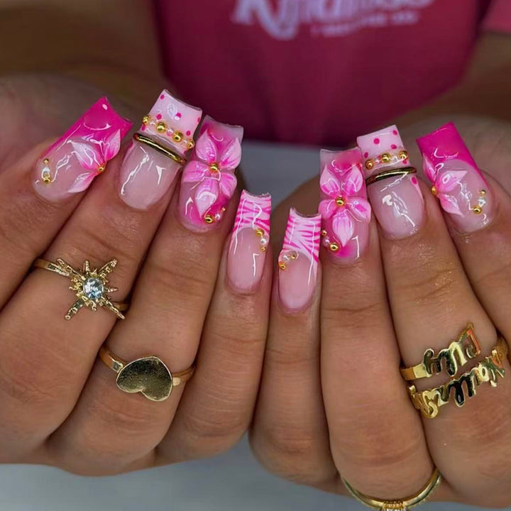 Artistic Floral Press-On Nail Collection
