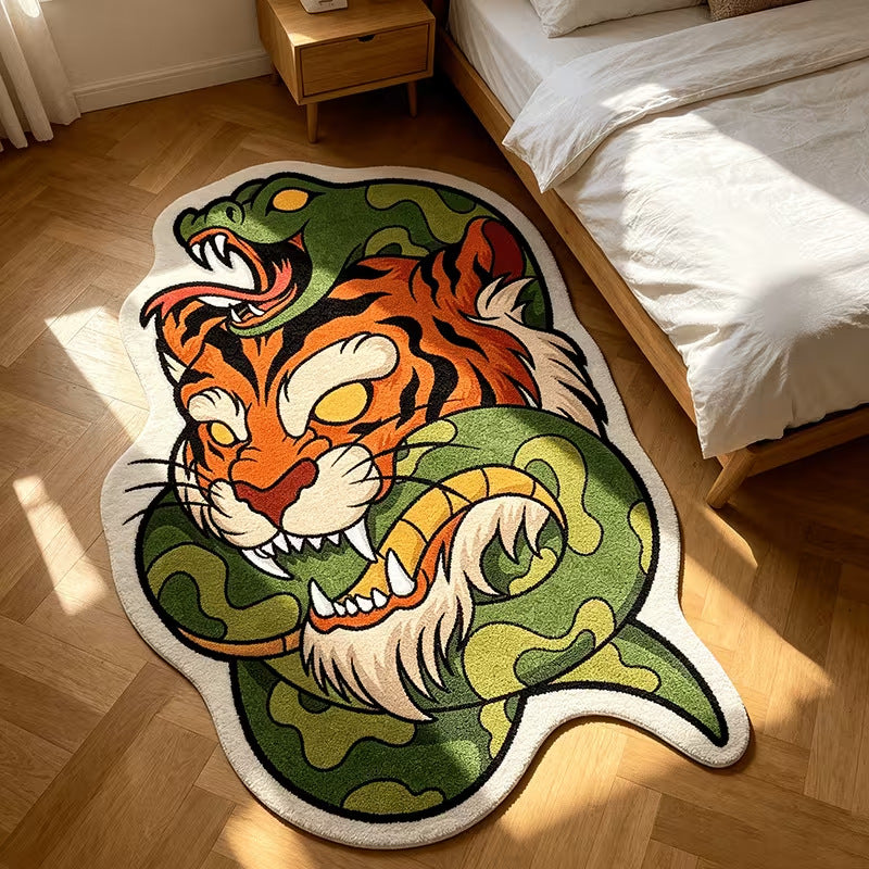 Playful Tiger-Themed Area Rug