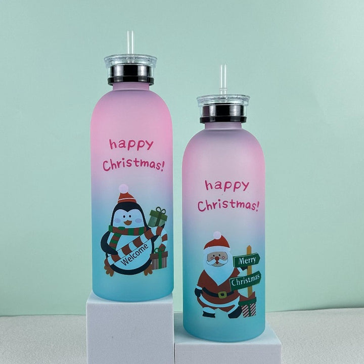 Ladies Motivational Water Bottle with Cheerful Christmas Design Kalsten