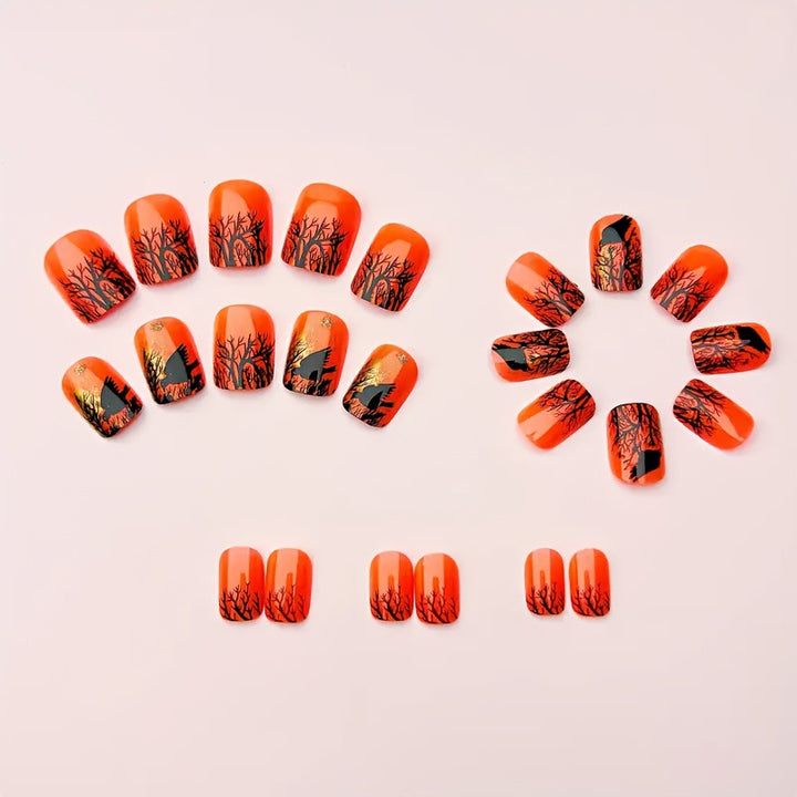 Halloween-Themed Artistic Nail Art