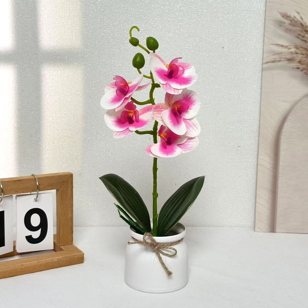 Lifelike Orchid Plant Arrangement for Indoor Home Decor