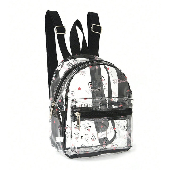 Women's Transparent Backpack with Cat Design Kalsten