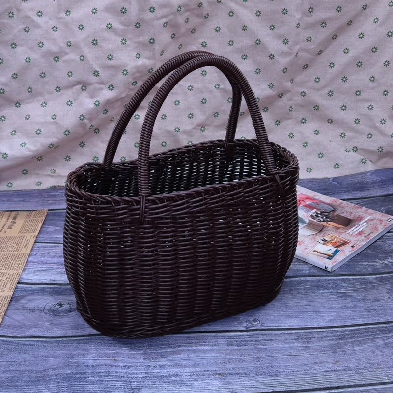 Women braided storage basket with sturdy carrying handles Kalsten