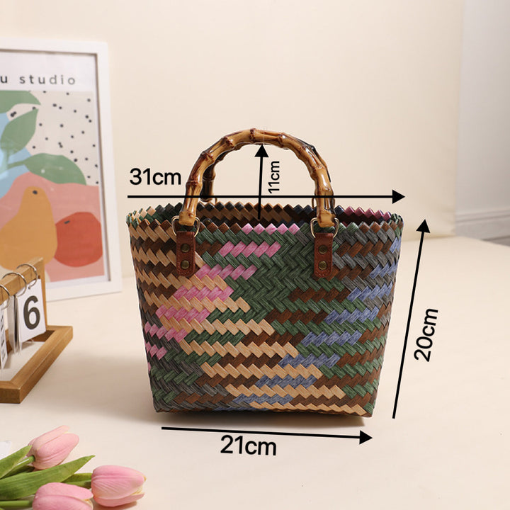 Handmade basket bag with stylish braiding pattern Kalsten