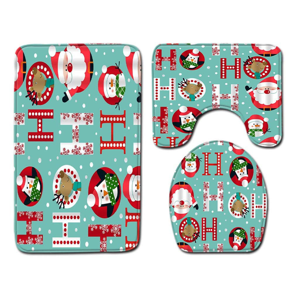 Christmas-Themed Bathroom Mat Set