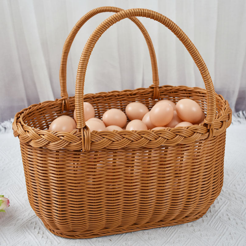 Handwoven Storage Basket with Braided Handles Kalsten