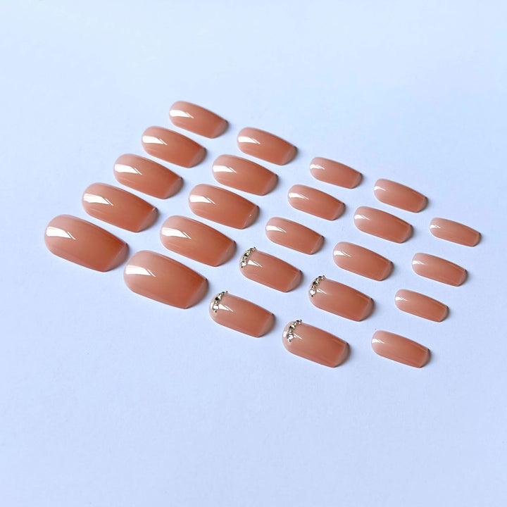 Elegant Acrylic Nail Art Kit with Rhinestone Accents