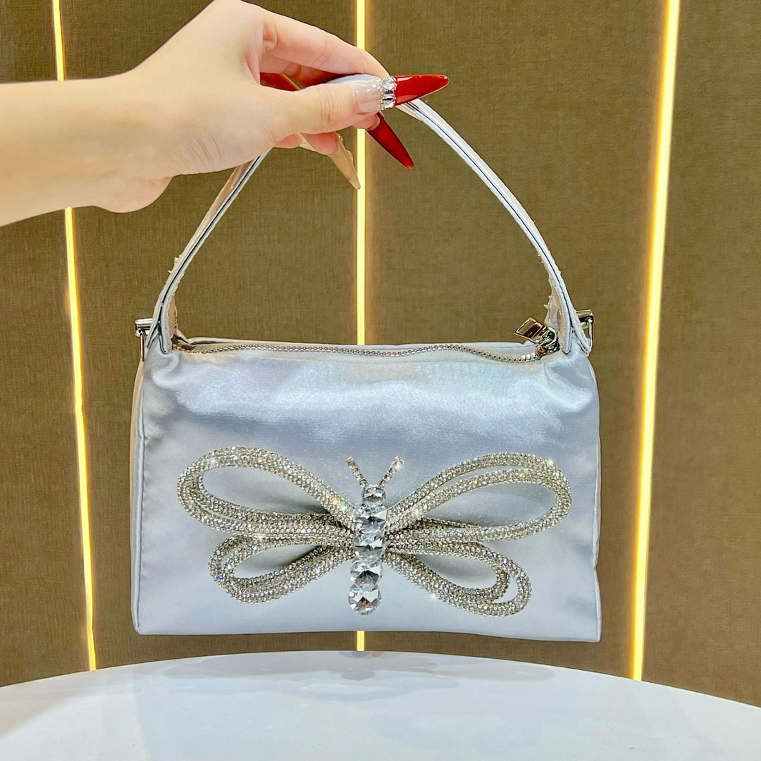 Butterfly-Embellished Evening Handbag