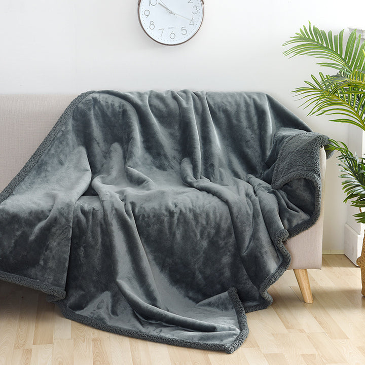 Oversized Reversible Plush Faux Fur Sherpa Throw Blanket