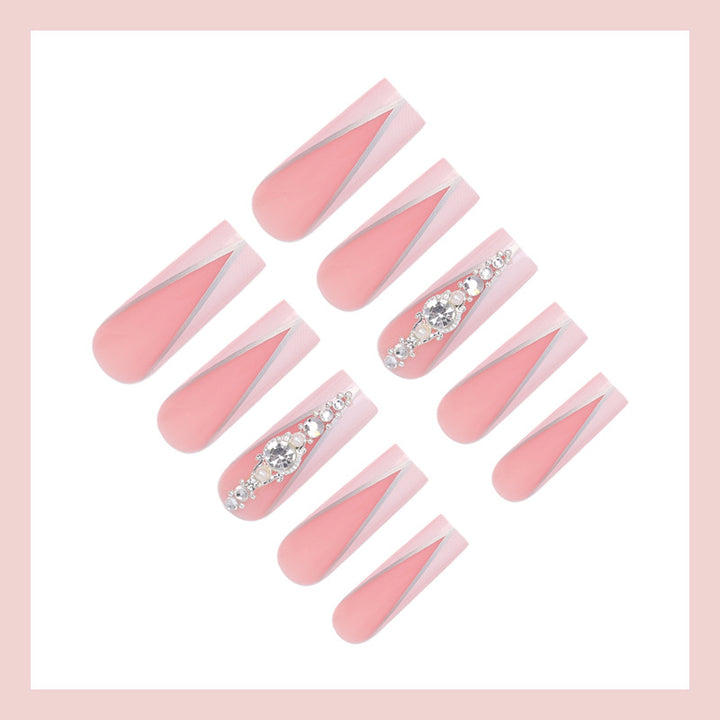 Artificial nails with elegant tips and glitter details Kalsten