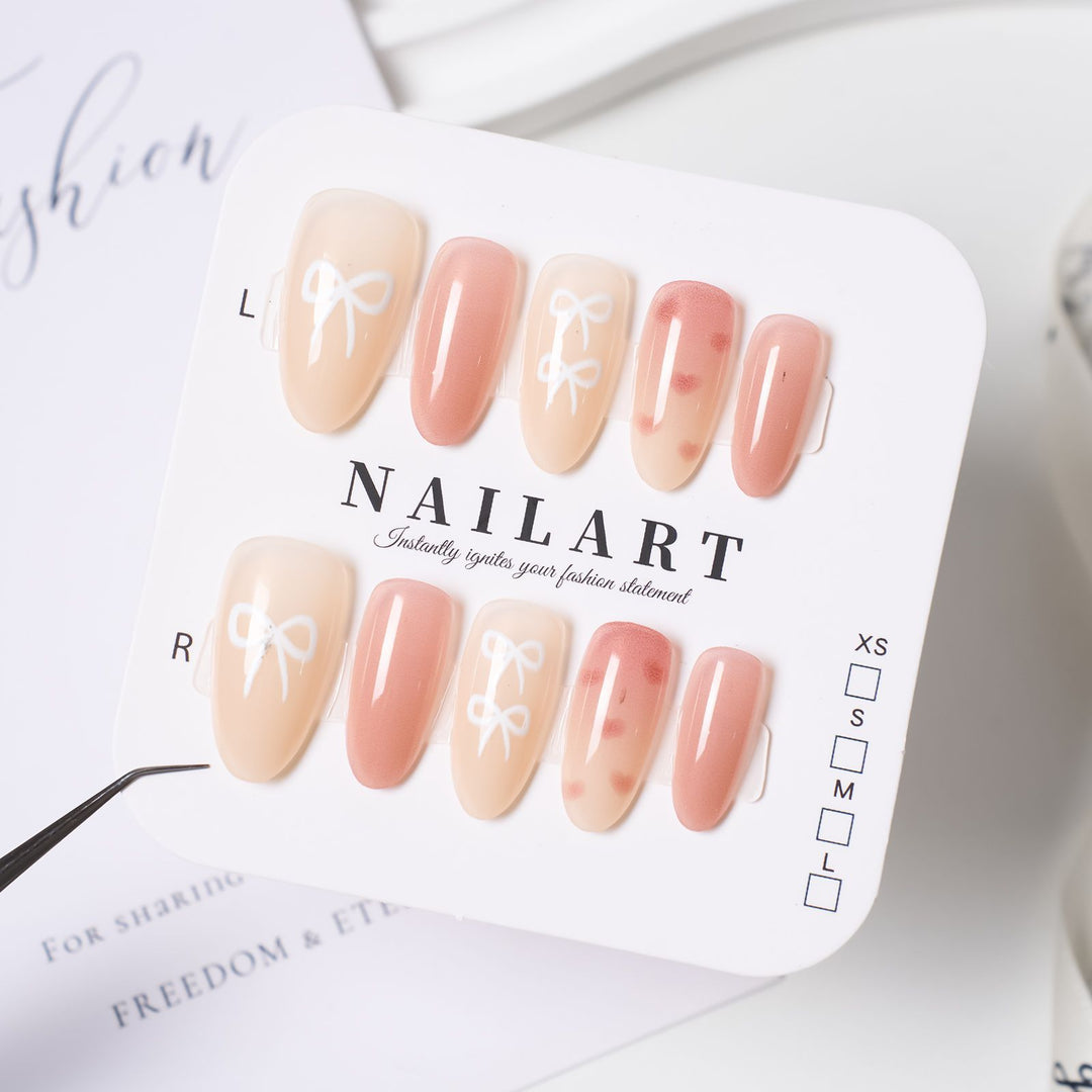 Elegant Stiletto Press-On Nails with Decorative Floral Accents Kalsten