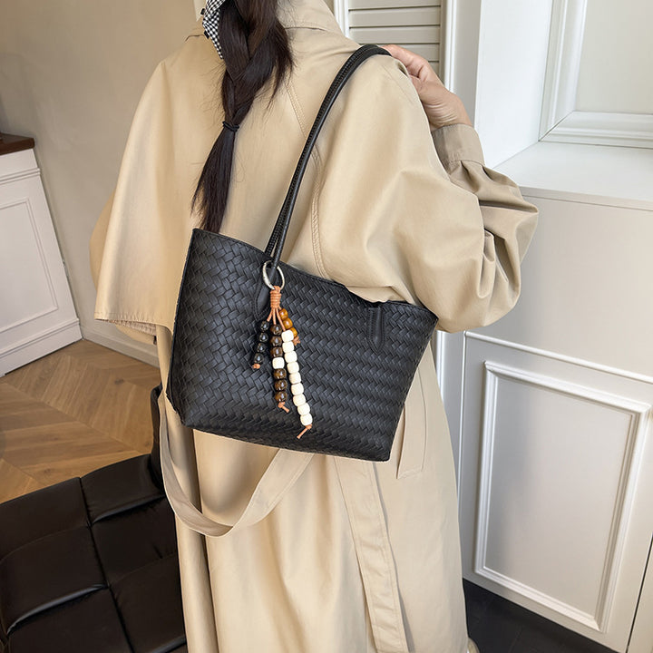 Woven Texture Shoulder Tote