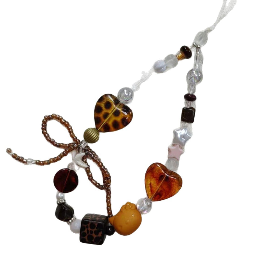 Beaded Heart Charm Necklace Kalsten