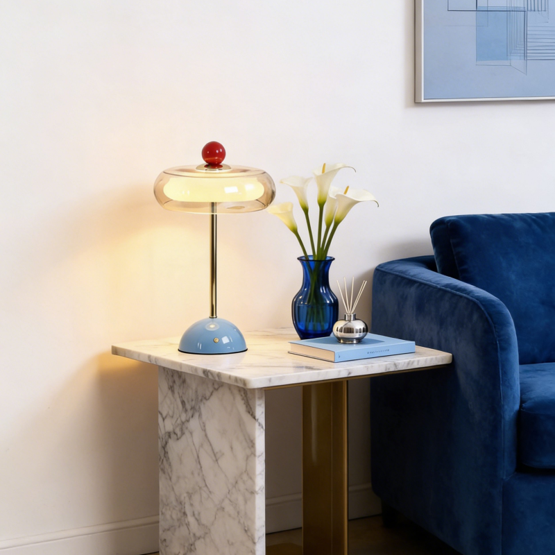 Vintage-Inspired Glass Table Lamp