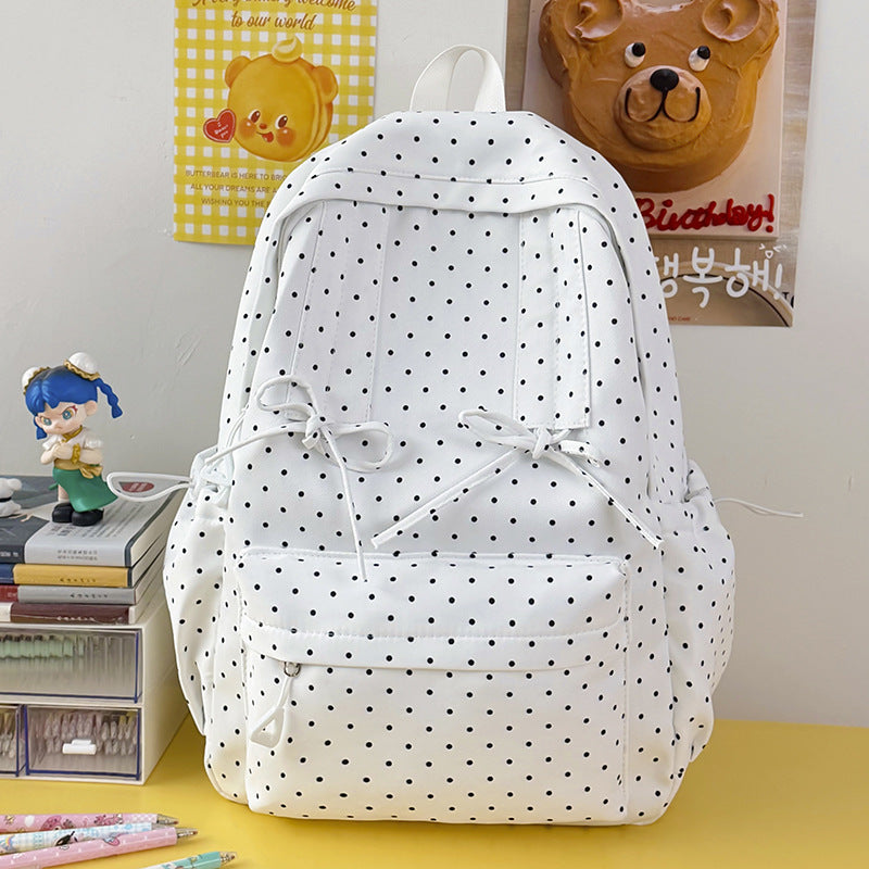 Stylish Polka Dot Patterned School Backpack Kalsten
