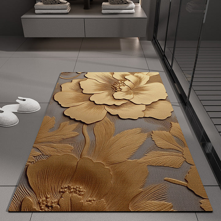 Floral Embossed Bath Mat