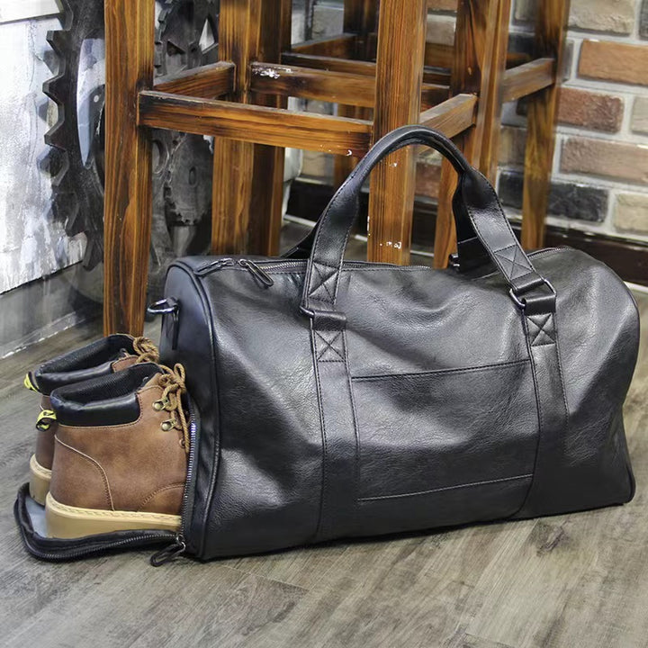 Premium Leather Travel Duffel Bag