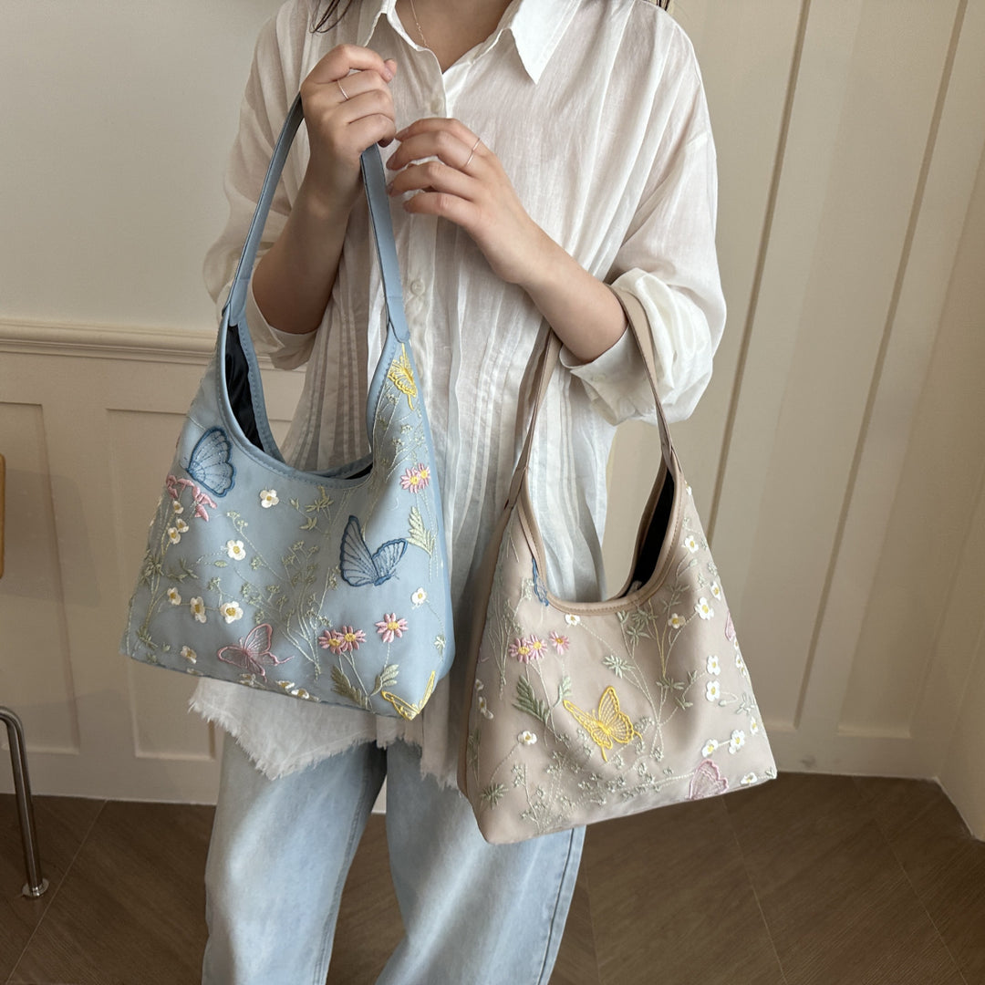 Artistic Embroidered Hobo Bag